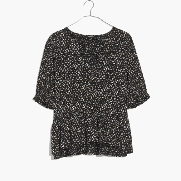 Madewell Courtyard Ruffle-Hem Top in Playground Posies (XS) - Picture 4 of 5